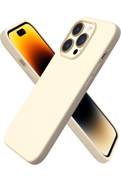 HyperAge حافظة آيفون 14 برو ماكس مخملية من الداخل مع غطاء سيليكون مرن لحماية ...