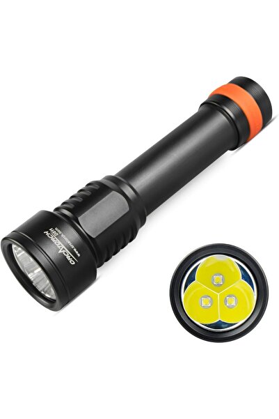 Orcatorch Lanternă Scufundări D511, 2200 Lumeni, 150m, LED Profesional IP68