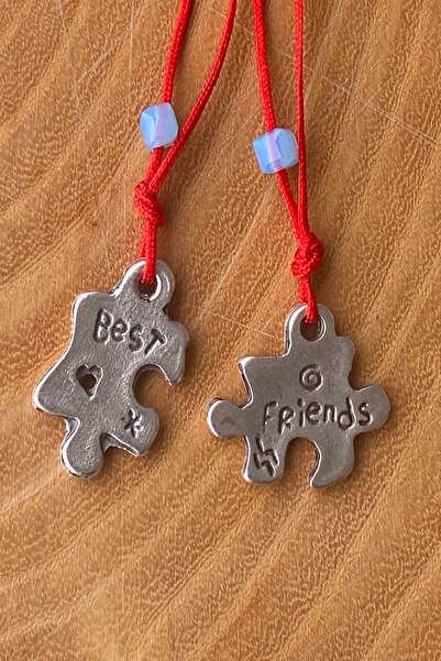 Shepidi 2-Pack Red Best Friends Adjustable Rope Necklace