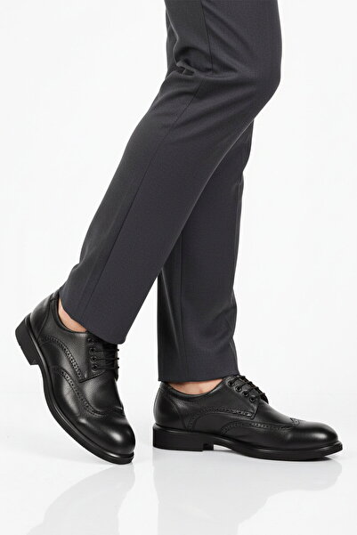 AYAKMOD Pantofi clasici pentru bărbați din piele naturală neagră premium 2075 M