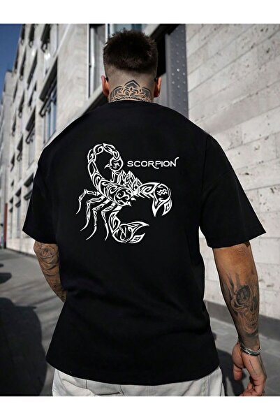 CLASSY.MODA Μπλουζάκι Unisex με στάμπα Scorpion και λαιμόκοψη ποδηλάτου σε με...