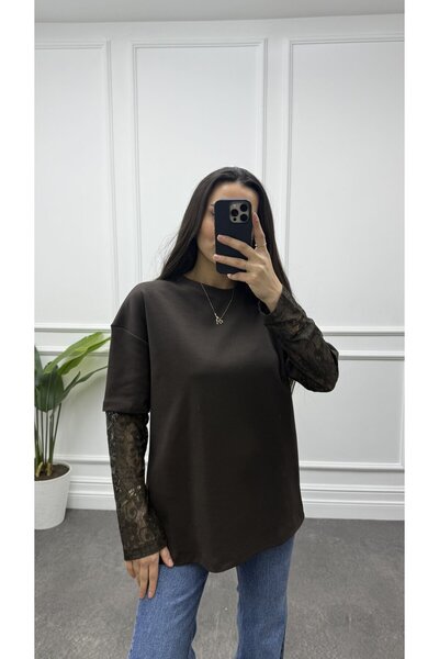 CurcunaShop Women's Lace Detailed T-Shirt