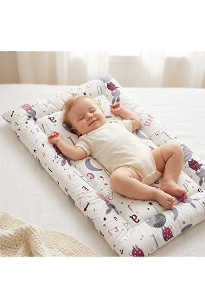 Al Fajr Babys سرير أطفال حديثي الولادة مع مرتبة مبطنة 65x45 سم 0-3 أشهر