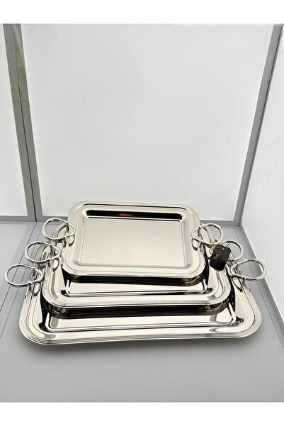 aljahwari 3-piece silver serving tray set