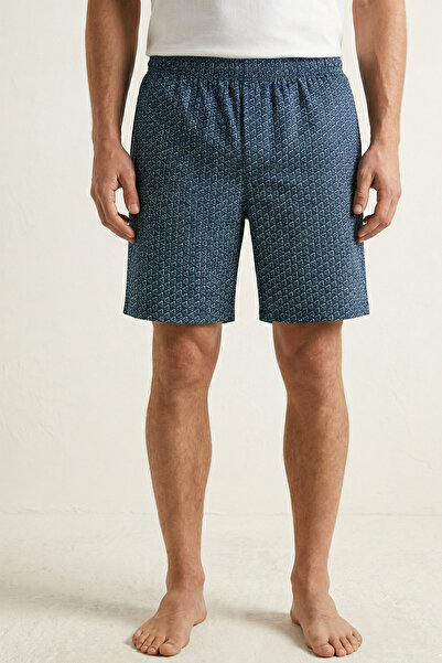 Elemge Cotton Elastane Men's Shorts Pajamas with Pockets Thin Combed Cotton P...