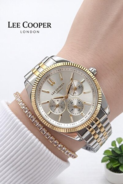 Lee Cooper Steel Strap Inside Functions Active 2 Year Warranty Women's Wristw...