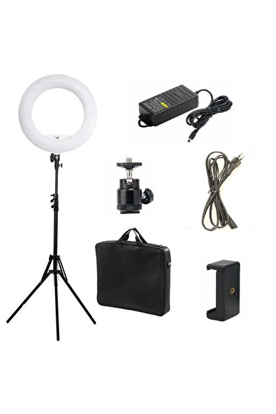 buz Professional Circular LED Lamp – 50 W, 54 cm, with Adjustable Tripod and ...