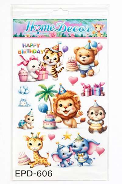 OEM 3D Wall Sticker Children Animals on Scooter, 8D Home Decor Sticker, Color...