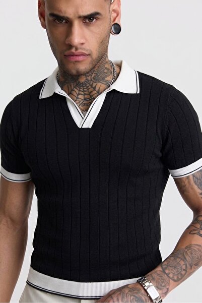 Buteks Toscana Mercerized Cotton Collar Detailed Anti-Pilling Polo Knitwear T...