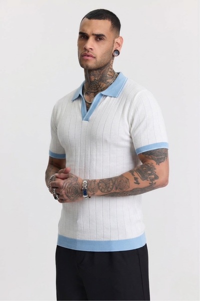Buteks Toscana Mercerized Cotton Collar Detailed Anti-Pilling Polo Knitwear T-Shirt