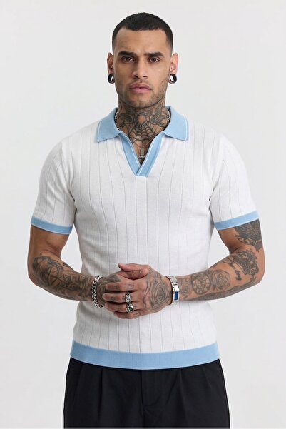 Buteks Toscana Mercerized Cotton Collar Detailed Anti-Pilling Polo Knitwear T...