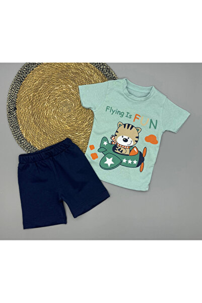 Poppy Baby Boy Flying Is Fun Printed T-Shirt Shorts Set 6-18 Months