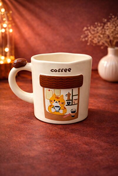 YzHome Acar Porcelain Luxury Large Size Coffee Decor Cat Cup Mug 400ml