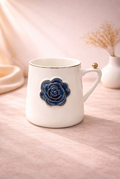 YzHome Acar White Porcelain Luxury Decor Rose Coffee Soft Drink Tea Cup Mug 2...