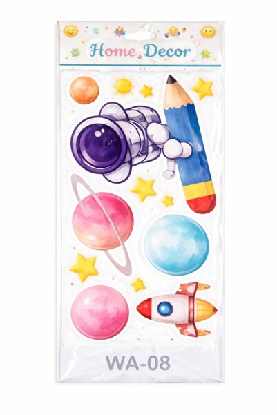 OEM 3D Decorative Wall Sticker – Outer Space with Planets, Moon and Rocket – ...