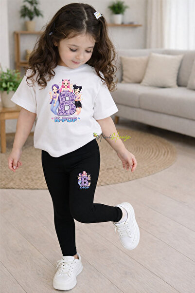 MiniHouse Κολάν T-Shirt με στάμπα γράμματα K-POP