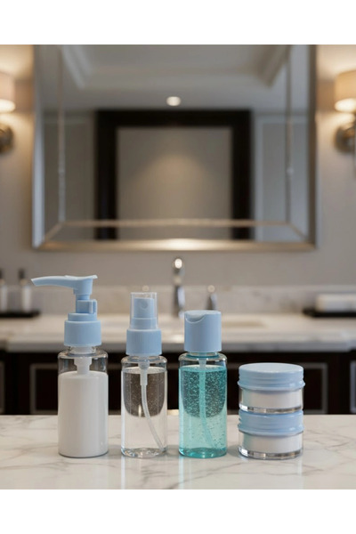 TakÇalıştır Ieg ™   Compact 5-Piece Travel Bath Bottle Set with Bag