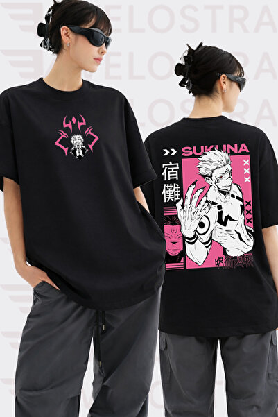 Velostra Unisex Kadın Erkek Sukuna Anime Baskılı Özel Tasarım Oversize Rahat ...