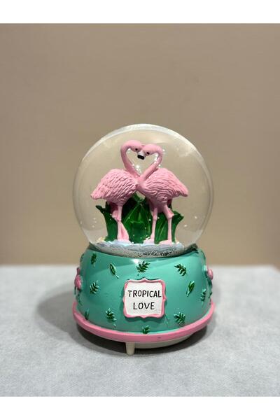 Anka Ticaret Flamingo Büyük Boy Kar Küresi Işikli, Müzikli, Püskürtmeli
