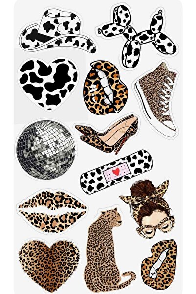 Limitless Design Leopar Desenli Sticker Seti 22x30 cm – Trend Estetik Dekorat...