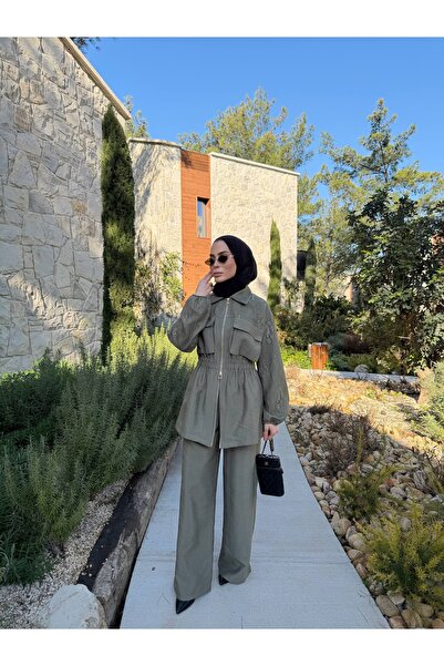 MODA S&S BZLİNE Lace Design Pants Jacket Double Set