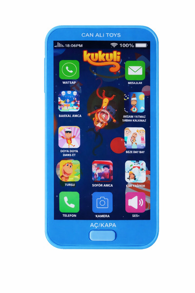 Kukuli Akıllı mavi Telefon Oyuncak – Sesli Işıklı Eğitici Oyuncak Telefon | 1...