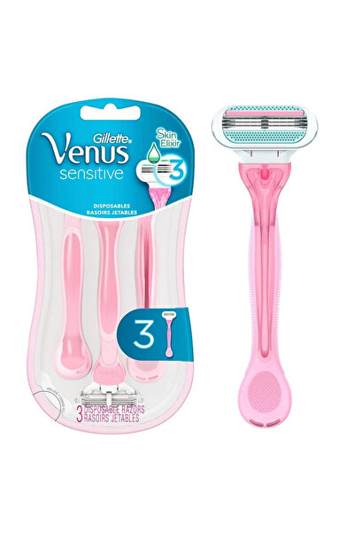 Gillette شفرة حلاقة فينوس الوردية للبشرة الحساسة بثلاث شفرات