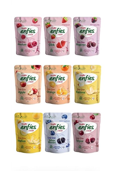 Yayla ⭐ Enfies Gurme Çıtır Meyve Koleksiyonu (9'lu Avantaj Paketi) - Sağlıklı...