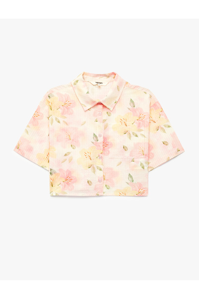 Koton Cămașă cu mânecă scurtă din bumbac cu imprimeu floral