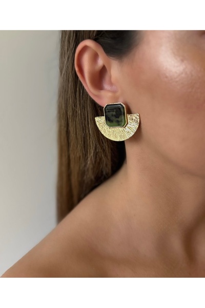 MAREM Yelpaze Mango Zara Model Steel Earrings