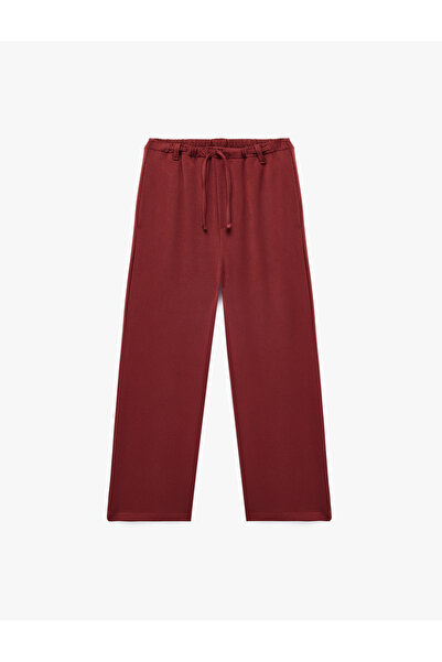 Koton Панталони с широки крачоли от вискозна смес с връзки на талията