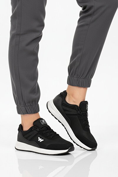 WALKWAY Pantofi sport unisex cu șireturi, negru, alb, din plasă, ușori 7001 O...