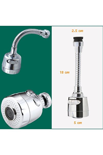 OEM Set 2 adaptoare, chiuveta, baie, bucatarie, inox,18cm-22cm, 3 mod pulveri...