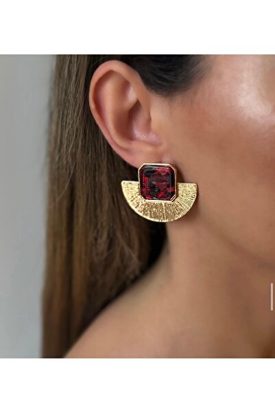 MAREM Yelpaze Mango Zara Model Steel Earrings