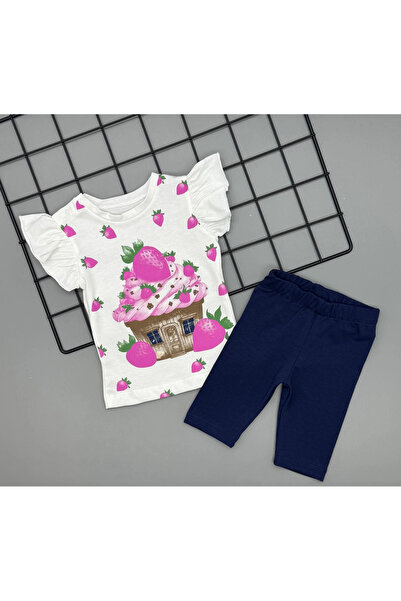 Poppy Baby Girl Strawberry Print T-Shirt and Leggings Casual Two-Piece Set 6-...