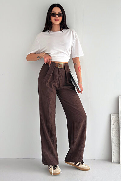 Noa&Noa Pantaloni de damă cu talie înaltă și picior larg – Design elegant cu ...