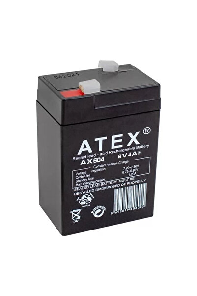 Genel Markalar Atex 6 Volt 4 Ah Işıldak Aküsü (70*48*101 Mm)