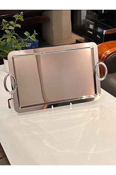 aljahwari Single Serving Tray with Large Nickel Handle