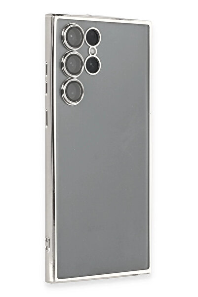 NewFace حافظة NRZSNT لهاتف جالاكسي S22 الترا من السيليكون مع عدسة (212655) - فضي