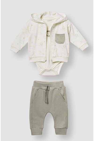 ciccimbaby Ciccim Baby 3-Piece Set with Hooded Lion Green
