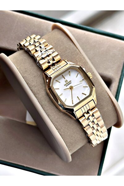 Reward Altın Renk Minimal Kare Model Orjinal Quartz Kadın Kol Saati + BİLEKLİ...