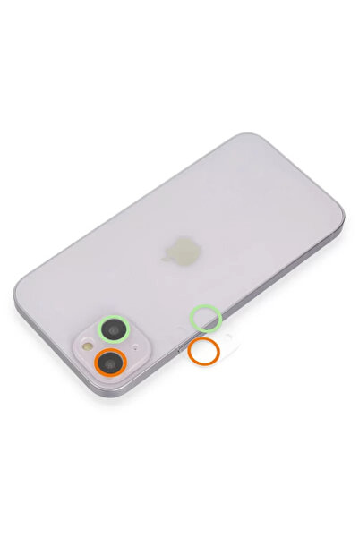 Beta Moda Hub Newface Apple iPhone 13 Mini حماية عدسة الكاميرا الملونة - برتق...