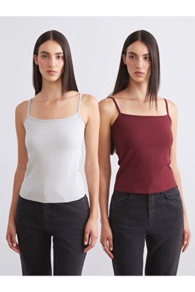 LC Waikiki Rmz Gi̇yi̇m Farkiyla Square Roba Collar Rope Strap Women's Undersh...