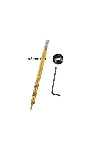 Choice Hex Shank 9.5mm Gold 9/9.5mm Twist Step Drill Bit With Stoper Locator ...
