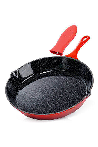 Vilde 20 cm enameled cast iron frying pan with silicone handle protection