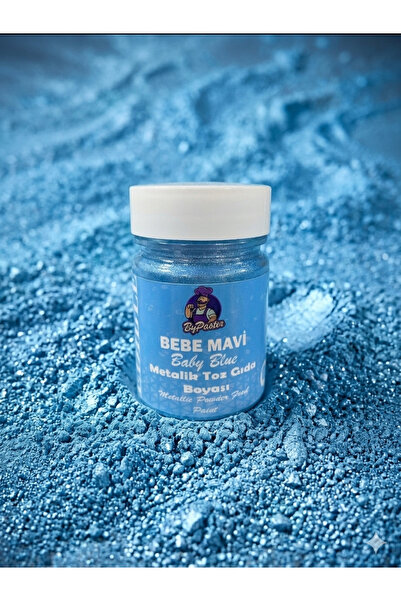 By Paster ByPaster Bebe Mavi Baby Blue Metalik Toz Gıda Boyası 10g - Pasta ve...
