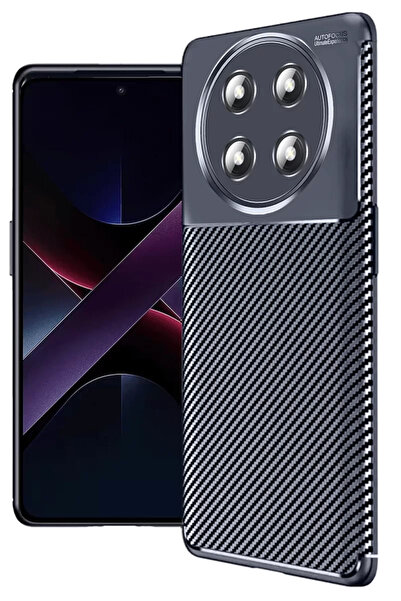 ZEMİRA HOME Newface Honor Magic 7 Lite Case Auto Focus Carbon Cover - Navy Blue