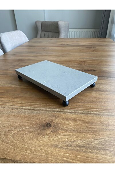 Nexa Doğaltaş Ayaklı Mermer Sunumluk ve Yağdanlık Altlığı – 25x15 cm Dikdörtg...