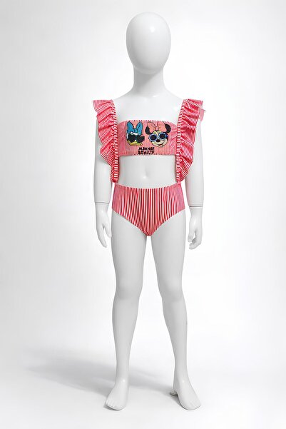 Belya Kids Wear Κοριτσίστικο μαγιό με χαριτωμένο σχέδιο και 4 λεπτομέρειες με...