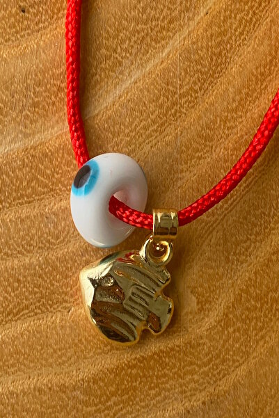 Shepidi White Glass Beads Gold Fish Red String Adjustable Necklace